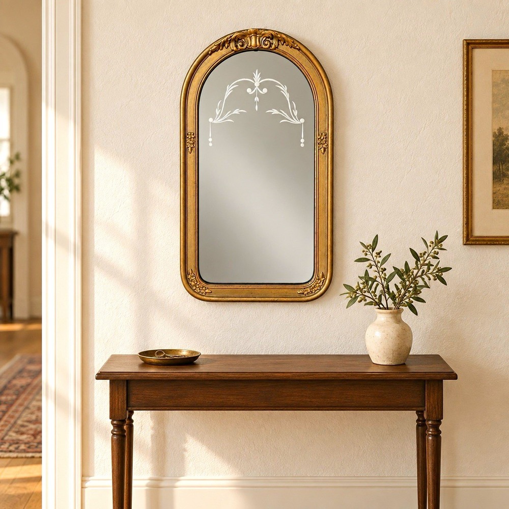 Beautiful vintage wall mirror by Nurre Mirrors — a well-known early-to-mid 1900s